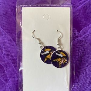 NFL Minnesota Vikings faux vinyl leather earrings